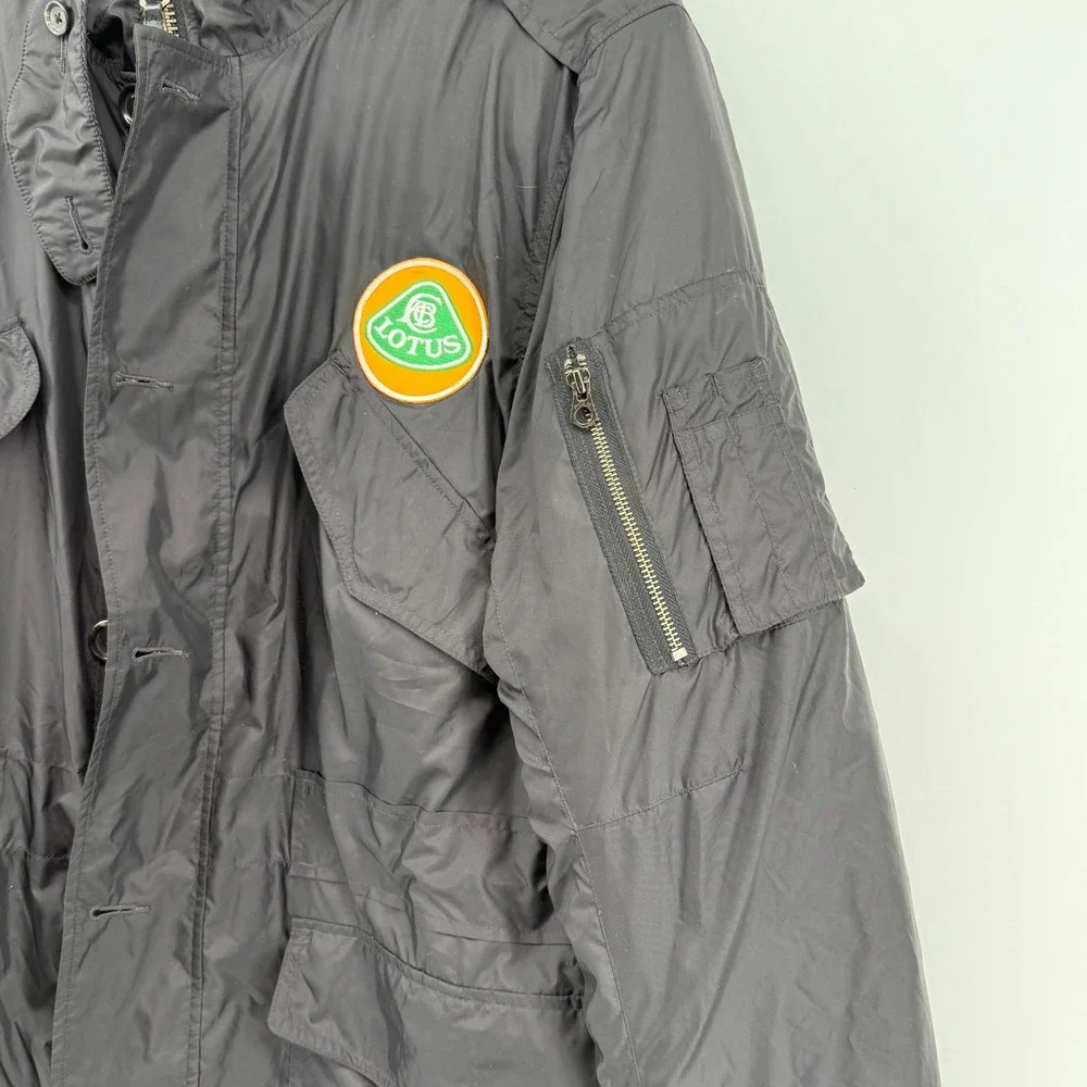 Polo Ralph Lauren Lotus Cars Patch Field Jacket Mens Large Black Hooded Parka